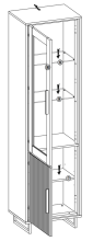 Wohnwand >Joe< (3-teilig) in Eiche / anthrazit - 239x197x40 (BxHxT)