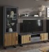 Wohnwand >Joe< (3-teilig) in Eiche / anthrazit - 239x197x40 (BxHxT)
