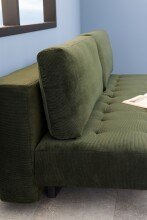 Schlafsofa >Blain< in dunkelgrün, Stoff,...