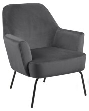 Sessel >Melissa< in Grau, Polyester, Stahl - 75x83x75cm (BxHxT)