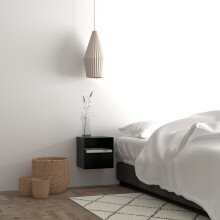 Nachtkommode >Joliet< in schwarz, Stahl - 30x30x25cm (BxHxT)