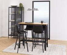 Glasvitrine >Newcastle< in schwarz, Stahl - 80x180x40cm (BxHxT)