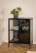 Glasvitrine >Newcastle< in schwarz, Stahl - 80x98,7x40cm (BxHxT)