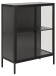 Glasvitrine >Newcastle< in schwarz, Stahl - 80x98,7x40cm (BxHxT)