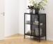 Glasvitrine >Newcastle< in schwarz, Stahl - 80x98,7x40cm (BxHxT)