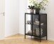 Glasvitrine >Newcastle< in schwarz, Stahl - 80x98,7x40cm (BxHxT)