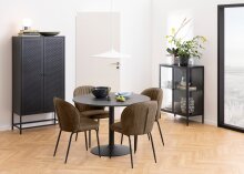 Mehrzweckschrank >Newcastle< in schwarz, Stahl - 80x160x40cm (BxHxT)