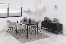 Anrichte >Newcastle< in schwarz, Stahl - 160x60x40cm (BxHxT)