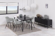 Anrichte >Newcastle< in schwarz, Stahl - 160x60x40cm (BxHxT)
