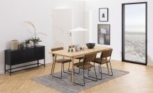 Anrichte >Newcastle< in schwarz, Stahl - 125x75x40cm (BxHxT)