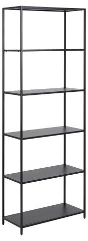 Standregal >Newcastle< in schwarz, Stahl - 69,5x185x30cm (BxHxT)