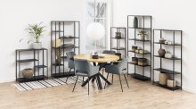 Standregal >Newcastle< in schwarz, Stahl - 69,5x185x30cm (BxHxT)