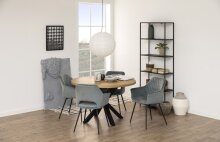 Standregal >Newcastle< in schwarz, Stahl - 69,5x185x30cm (BxHxT)