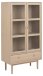 Glasvitrine >Aston< in Eiche weiss pigmentiert - 80x144,8x40cm (BxHxT)