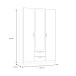 Kleiderschrank >TROYANDA< in Grau / Eiche Dekor - 135,6x210,5x54,5cm (BxHxT)