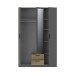 Kleiderschrank >TROYANDA< in Grau / Eiche Dekor - 135,6x210,5x54,5cm (BxHxT)