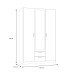 Kleiderschrank >TROYANDA< in Grau / Eiche Dekor - 135,6x210,5x54,5cm (BxHxT)