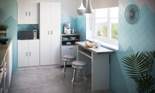 Klapptisch >Tavolo< in Artik-Weiß/Beton-Grau - 120x77x35(70cm) (BxHxT)