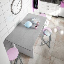 Klapptisch >Tavolo< in Artik-Weiß/Beton-Grau - 120x77x35(70cm) (BxHxT)