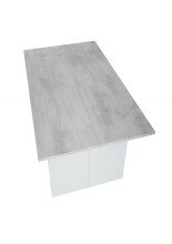 Klapptisch >Tavolo< in Artik-Weiß/Beton-Grau - 120x77x35(70cm) (BxHxT)
