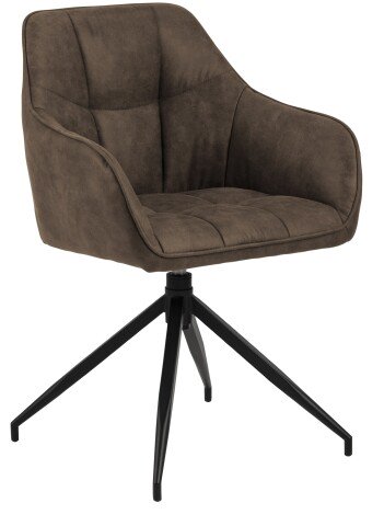 Armlehnstuhl >Brenda< in Braun, Polyester, Stahl - 58x84,5x54,5cm (BxHxT)