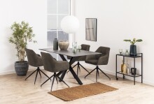 Armlehnstuhl >Brenda< in Braun, Polyester, Stahl - 58x84,5x54,5cm (BxHxT)