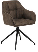 Armlehnstuhl >Brenda< in Braun, Polyester, Stahl -...