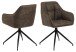 Armlehnstuhl >Brenda< in Braun, Polyester, Stahl - 58x84,5x54,5cm (BxHxT)
