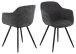 Armlehnstuhl >Noella< in Grau, Polyester, Stahl - 58,5x81x56cm (BxHxT)