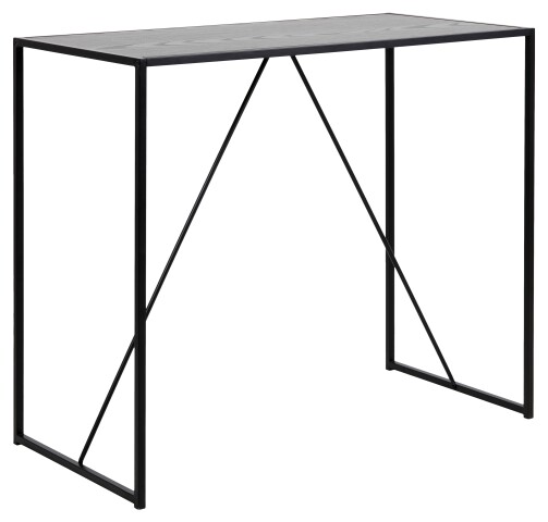 Bartisch >Seaford< in schwarz, MDF, Stahl - 120x105x60cm (BxHxT)