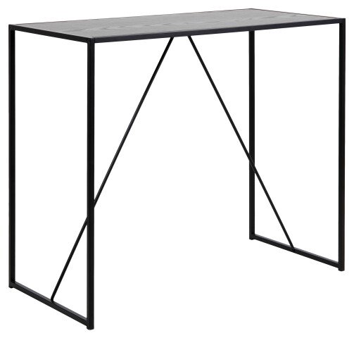Bartisch >Seaford< in schwarz, MDF, Stahl - 120x105x60cm (BxHxT)
