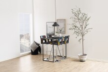 Bartisch >Seaford< in schwarz, MDF, Stahl - 120x105x60cm (BxHxT)