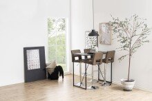 Bartisch >Seaford< in schwarz, MDF, Stahl -...
