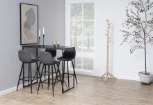 Bartisch >Seaford< in schwarz, MDF, Stahl - 120x105x60cm (BxHxT)