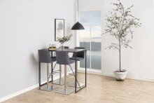Bartisch >Seaford< in schwarz, MDF, Stahl - 120x105x60cm (BxHxT)