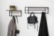 Garderobenpaneel >Seaford< in Wildeiche; schwarz, MDF, Stahl - 77x22x28 (BxHxT)