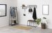 Garderobenpaneel >Seaford< in Wildeiche; schwarz, MDF, Stahl - 77x22x28 (BxHxT)