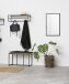 Garderobenpaneel >Seaford< in Wildeiche; schwarz, MDF, Stahl - 77x22x28 (BxHxT)