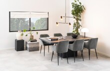 Armlehnstuhl >Brooke< (2er-Set) in Grau, Polyester, Stahl - 58x83x55cm (BxHxT)