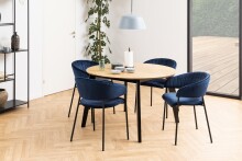 Kulissen-Esstisch >Georgetown< in Eiche, MDF, Rubberwood - 120x74,5x120 (BxHxT)