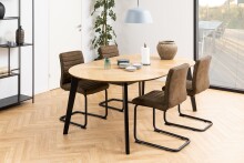 Kulissen-Esstisch >Georgetown< in Eiche, MDF, Rubberwood - 120x74,5x120 (BxHxT)