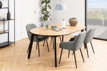 Kulissen-Esstisch >Georgetown< in Eiche, MDF, Rubberwood - 120x74,5x120 (BxHxT)