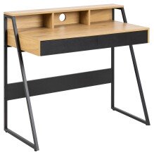 Schreibtisch >Reece< in Wildeiche; schwarz, MDF,...