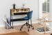 Schreibtisch >Reece< in Wildeiche; schwarz, MDF, Stahl - 100x88x50cm (BxHxT)