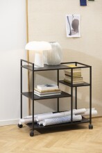 Servierwagen >Newcastle< in schwarz, Stahl - 78x85x40cm (BxHxT)