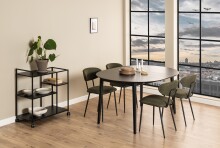 Servierwagen >Newcastle< in schwarz, Stahl - 78x85x40cm (BxHxT)