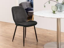 Esszimmerstuhl >Femke< (4er-Set) in Grau, Stoff, Stahl - 47,5x85x57,5cm (BxHxT)