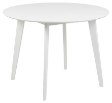 Esstisch >Roxby< in weiss, MDF, Rubberwood -...