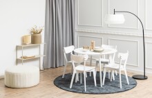 Esstisch >Roxby< in weiss, MDF, Rubberwood - 76x105cm (HxD)
