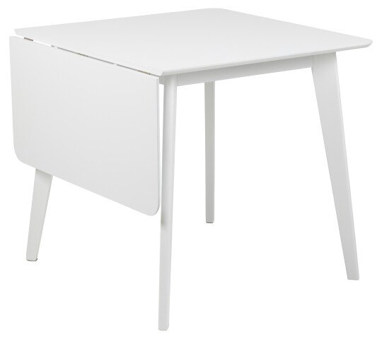 Klapptisch >Roxby< in weiss, MDF, Rubberwood - 80x76x80cm (BxHxT)